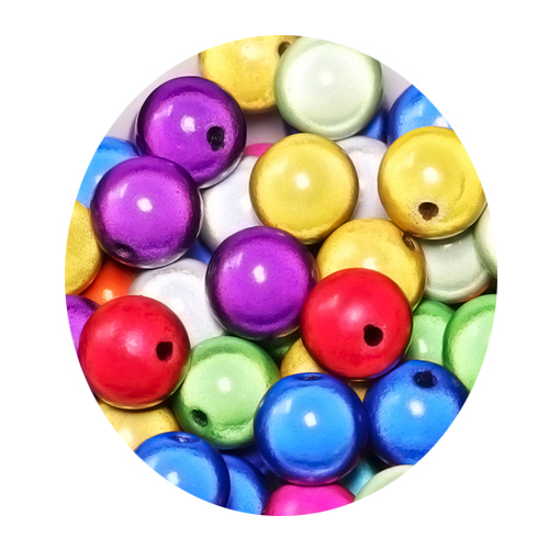 MC08M000- ca 120 3D Perlen, Miracle Perlen 8mm  bunt gemischt