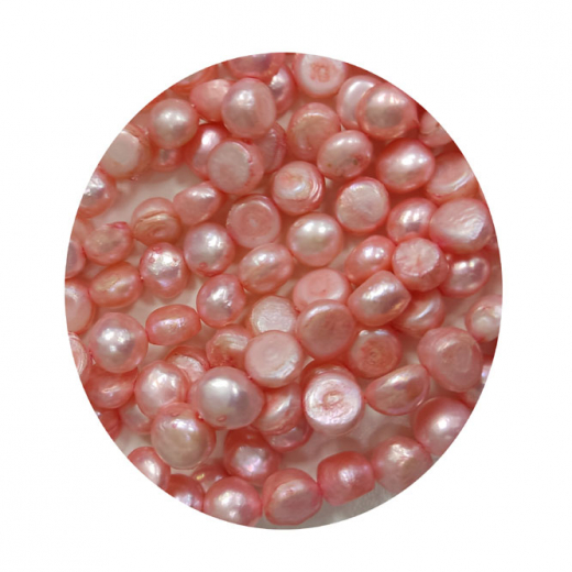 SWP7705- 1 Strang Große Perlen flach Kartoffel ca7x10 mm rosa