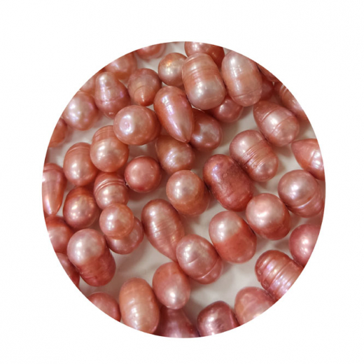 SWP7706- 1 Strang Große Perlen quer gebohrt ca7x10 mm altrosa