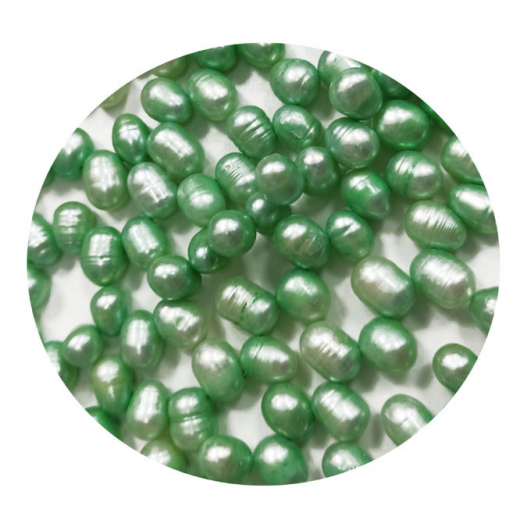 SWP7002- 1 Strang Große Perlen quer seitlich gebohrt ca 8x10 mm hell grün