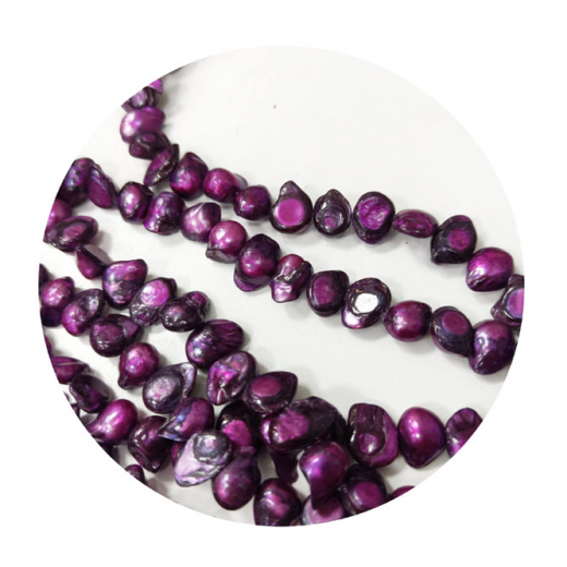 SWP7711- 1 Strang Perlen Kartoffel Form quer gebohrt ca (7-8) x (8-9) mm Amethyst