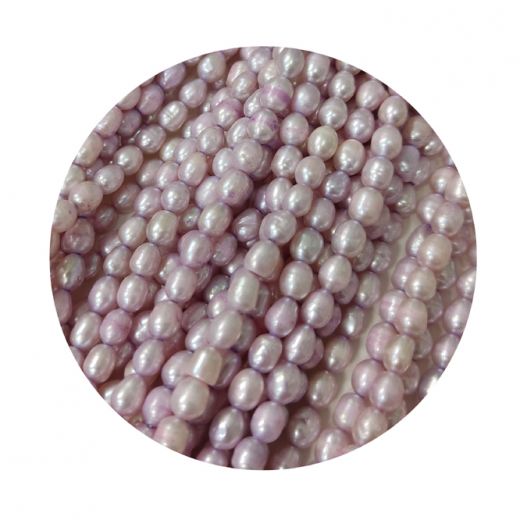 SWP3443- 1 Strang Süßwasserperlen Reiskorn ca (4-4,5)x(5-5,5) mm, AAA flieder