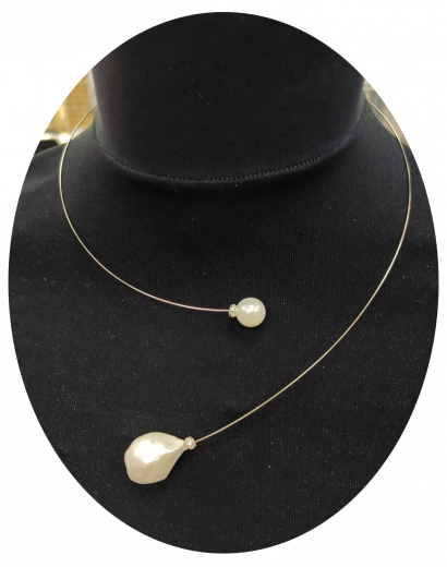 OLA2001- Süsswasserperlen Barok + Barokperlen Weiß