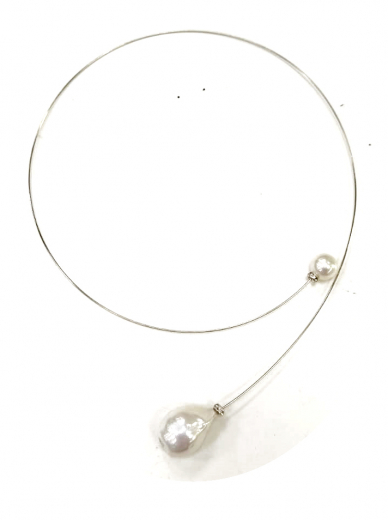 OLA2001- Süsswasserperlen Barok + Barokperlen Weiß