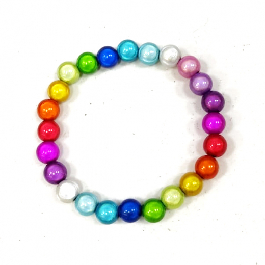 ABMP0601- 1 Armband aus Magicperlen mit 3D Effekt Regenbogen 8mm