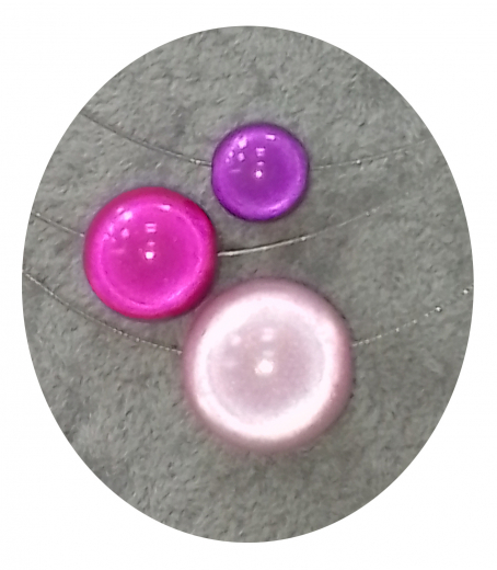 OLA6009- 3 reihige feine Halskette, 3 Magic Perlen, rosa, , pink, lila