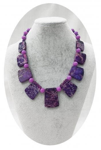 PLM003- Blickfang Königdtürkis gefärbt in Amethyst L ca 50cm + Verlängerung