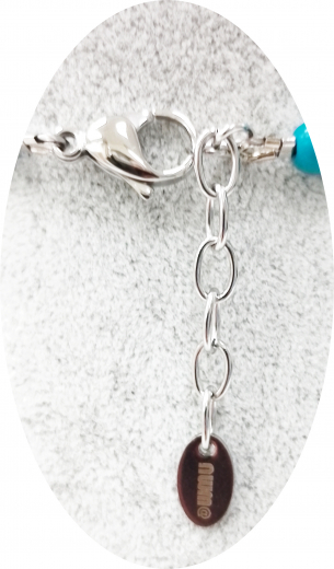 PLM005- Blickfang Königdtürkis gefärbt in Rotjaspis L ca 50cm + Verlängerung (copy)