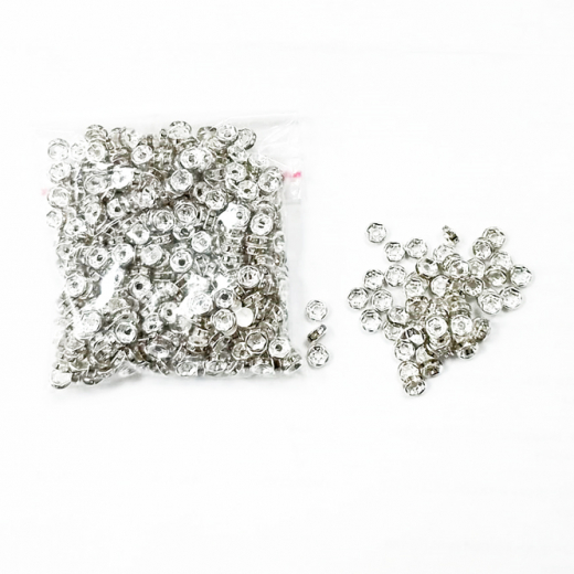 RPP8FFS- 500  8mm Rondelle Spacer kristall silber flach  (ANGEBOT)