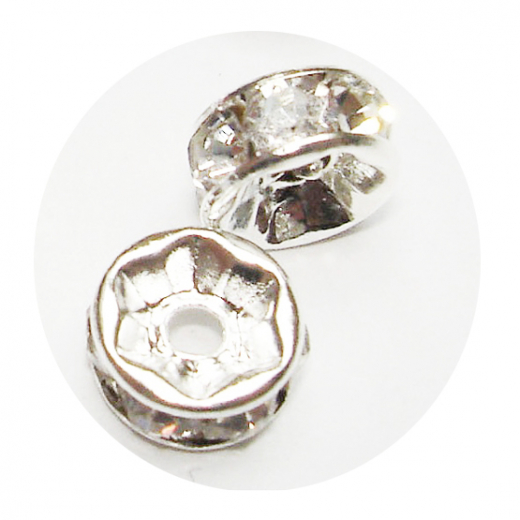 RPP8FFS- 500  8mm Rondelle Spacer kristall silber flach  (ANGEBOT)