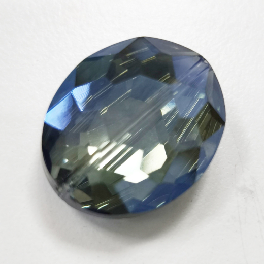 STV0379-1 Strang Kristall Strass Oval 24x20x10, Indicolite 12 Perlen