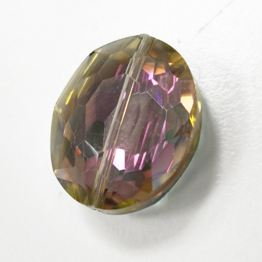 STV0540-1 Strang Kristall Strass Oval 24x20x10, Turmalinefarbe changiert 12 Perlen