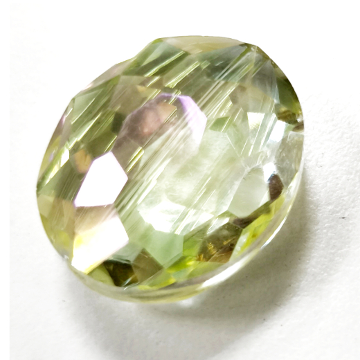 STV0238-1 Strang Kristall Strass Oval 24x20x10, citrin changiert 12 Perlen