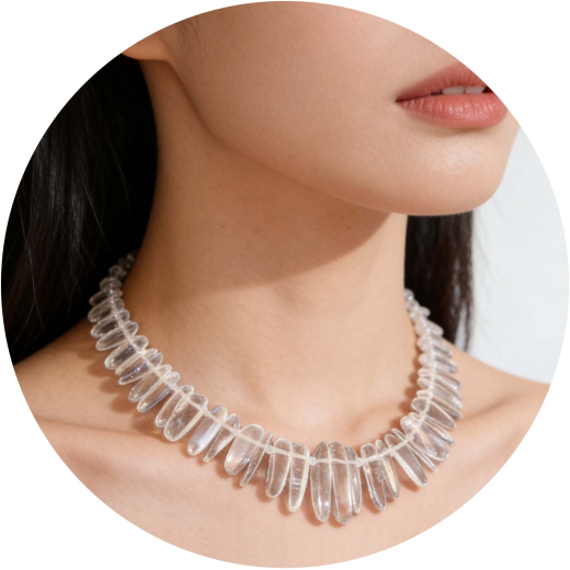 KLS8001- Collier aus Bergkristall, Natur