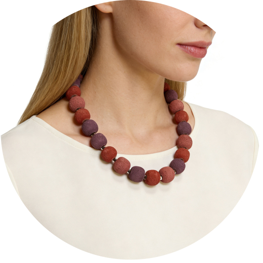 CAS1801- Kette aus Colorlava Rot 18#, Magnetverschluss