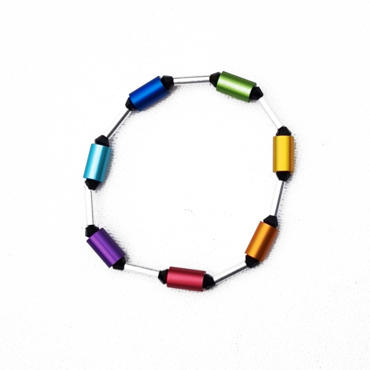 EAB6RC00- Armband Blickfang Regenbogenverlauf aus alu. Alum. Walzen 6x10#