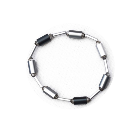 EAB6RC02- Armband Blickfang Silber grau verlaufen aus alu. Alum. Walzen 6x10#