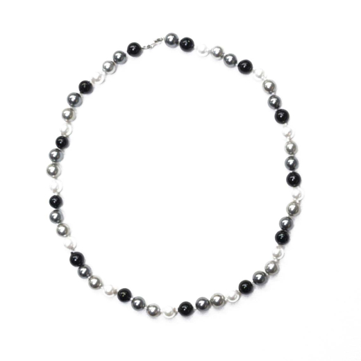 MKP0802- Collier aus Muschelkernperlen ca 8mm, 47,5cm Karabiner