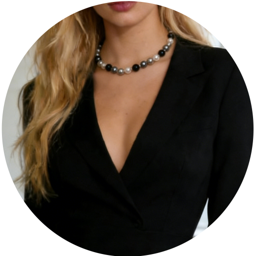 MKP0802- Collier aus Muschelkernperlen ca 8mm, 47,5cm Karabiner