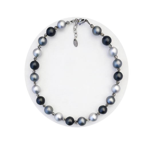 KEK1404- Blickfang schwarz, silber, grau Verlauf aus elox. Alum. Kugel 14#