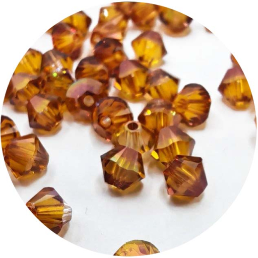 PKBC404- 10 oder 15 Stränge 4mm ca 1200 Perlen Bicone Kupfer