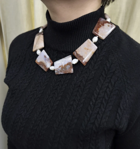 PLM402- Blickfang aus Achat Scheiben Farbe braun leicht lila