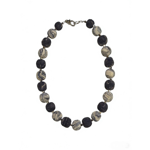 CAB602- Kette aus Color Lava im Schwarz+Grau