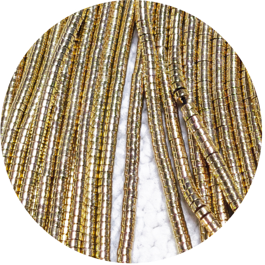 STHC6403- 1 Strang Hämatit 6x2 A Qualität Scheiben Gold