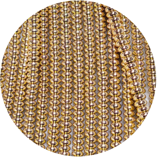 STHR403- 1 Strang Hämatit 4x2# A Qualität Rondelle gold