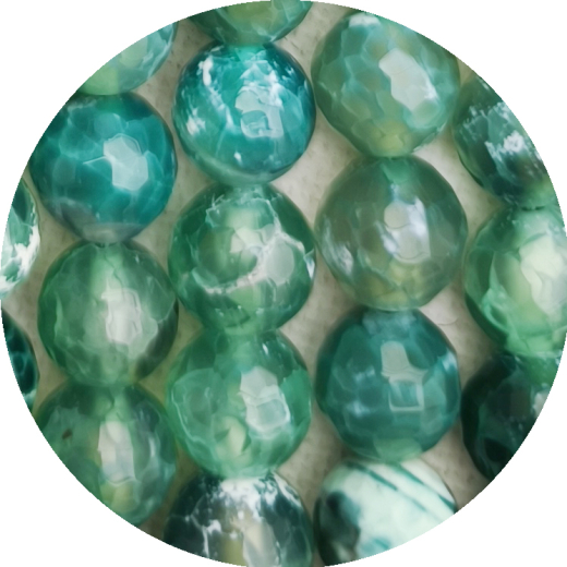 AHA1403- 1 Strang Achat geätzt, grün peridot 14mm 38cm