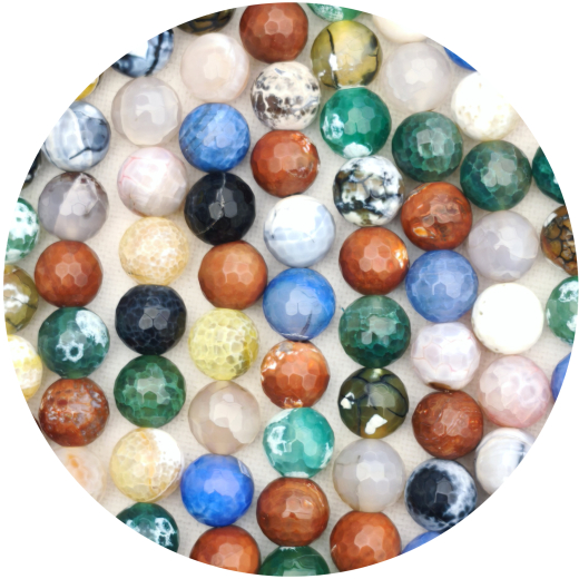 AHA1407- 1 Strang Achat geätzt bunt gemischt 14mm Länge ca 38cm