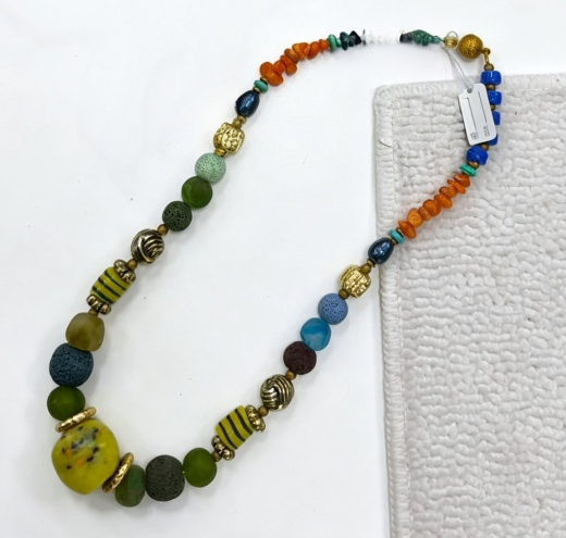KAF9999- Halskette aus Handmadeglas aus Afrika