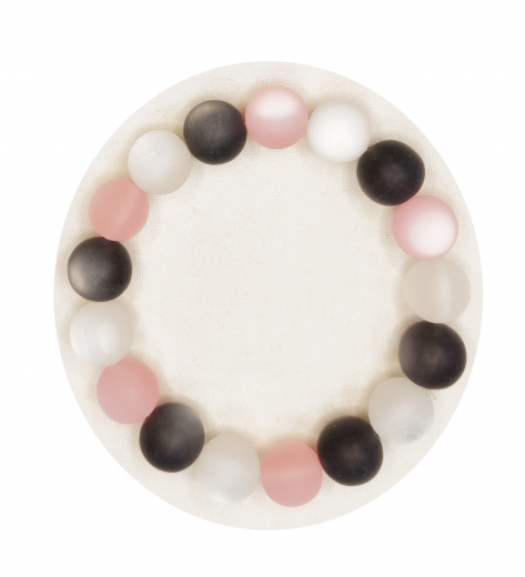 KZA1640- 1 Armband wunderschöner Blickfang Rosa Weiß 16#,20cm