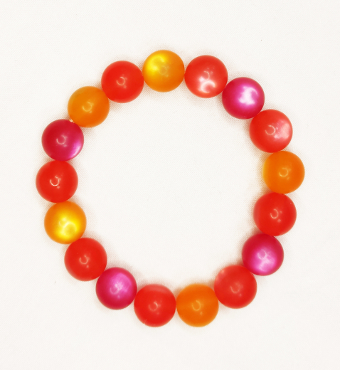 KZA1642- 1 Armband wunderschöner Blickfang Rot Orange 16#,20cm
