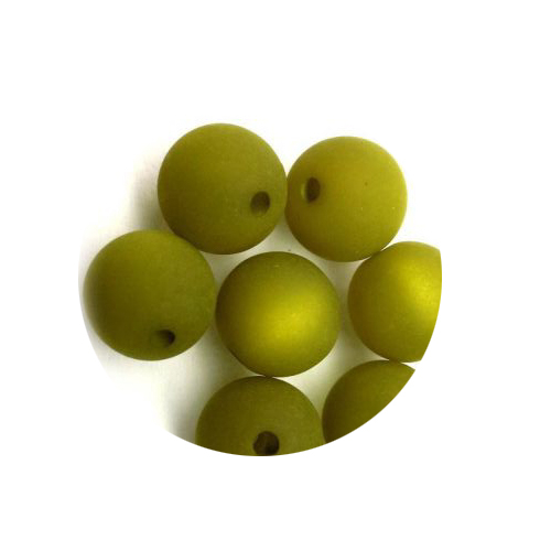 KHZ16M023- 50 h.Olivine grün Harzkugel 16mm, matt