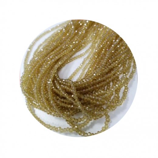 STR2904-1 Strang Strass Rondelle 2x3 Zitrin 200 Perlen