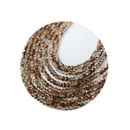 STR2002-1 Strang Kristallstrass Rondelle 2x3 Kupfer AB 200Perlen