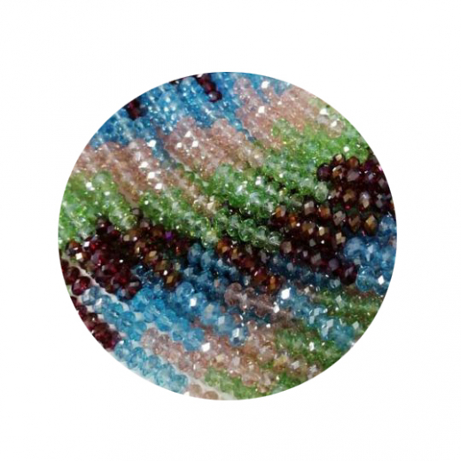 STR7902-1 Strg Kristallstrass Rondelle 3x4 bunt 100 Perlen
