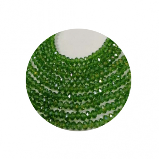 STR7214-1 Strg Kristallstrass Rondelle 3x4 Perlidot 100 Perlen