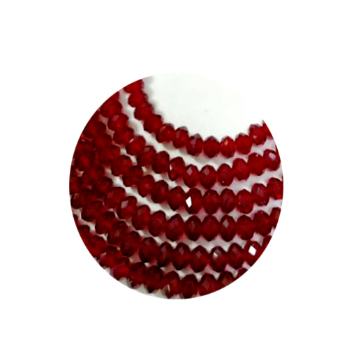 STR7208-1 Strg Kristallstrass Rondelle 3x4 Siam 100 Perlen