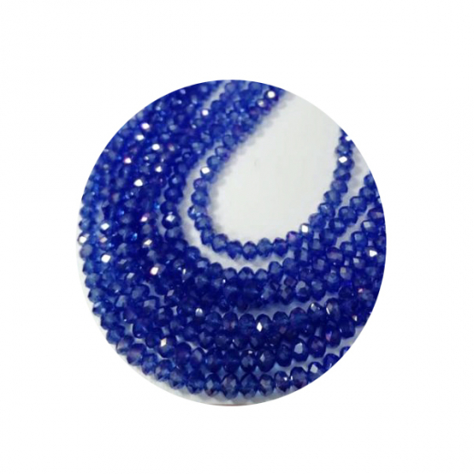 STR7206-1 Strg Kristallstrass Rondelle 3x4 Saphire 100 Perlen