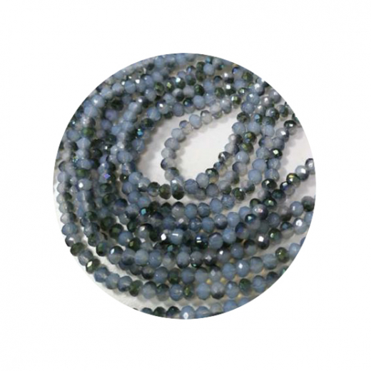 STR3634-1 Strg Kristallstrass Rondelle 3x4 opal AB 155 Perlen