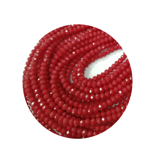 STR3632 -1 Strg Kristallstrass Rondelle 3x4 Koralle rot 155 Perlen