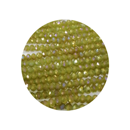 STR3385-1 Strang Kristallstrass Rondelle 3x4 LIME ca155 Perlen