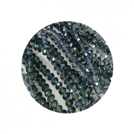 STR4217-1 Strang Kristallstrass Rondelle 4x6 Ind. Saphire ca 98 Perlen