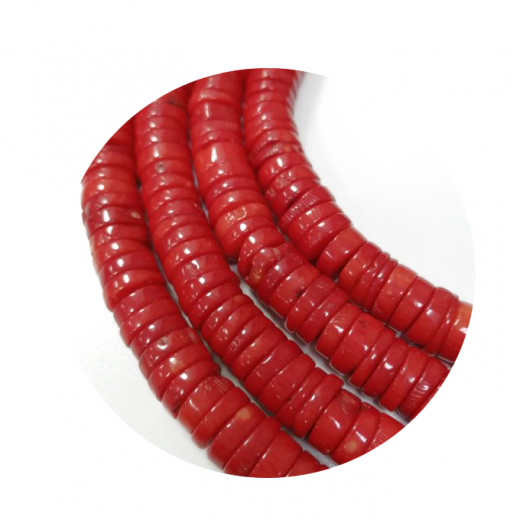 ST231F04- 1 Strang Bambuskorallen Scheiben 12x3,5#