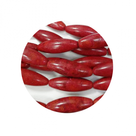 ST25U030- 1 Strang Korallen rot Oliverform 10x30