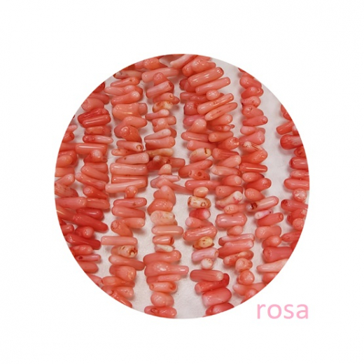 ST23007- 1 Strang Bambuskorallen rosa Splitt 3-4x8-14