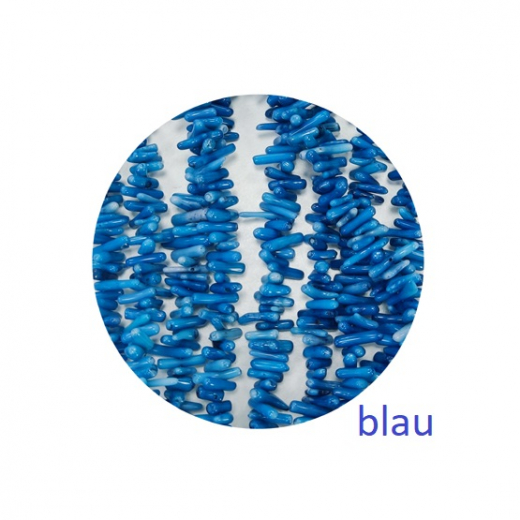 ST23015- 1 Strang Bambuskorallen blau Splitt 3-4x8-14