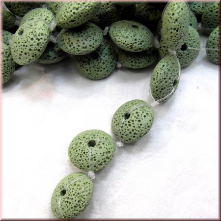 CLR2015- 1 Strang Colorlava Rondelle ca20 pastell farbig hellgruen